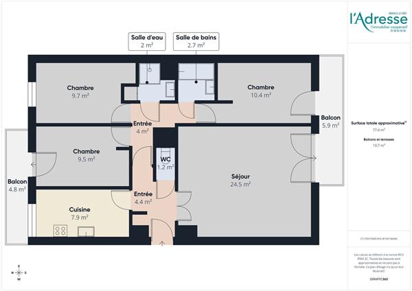 Appartement Alfortville 4 pièce(s) 77.41 m2