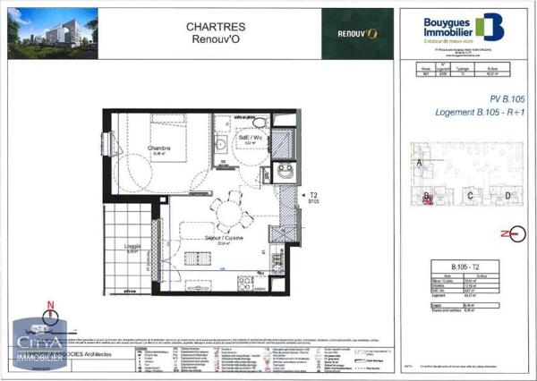 Location appartement Chartres (28000) 2 pièces 40.17m²