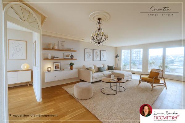 Saint-Félix vue Erdre, 5 pièces 121 m2 dernier étage avec 2 terrasses