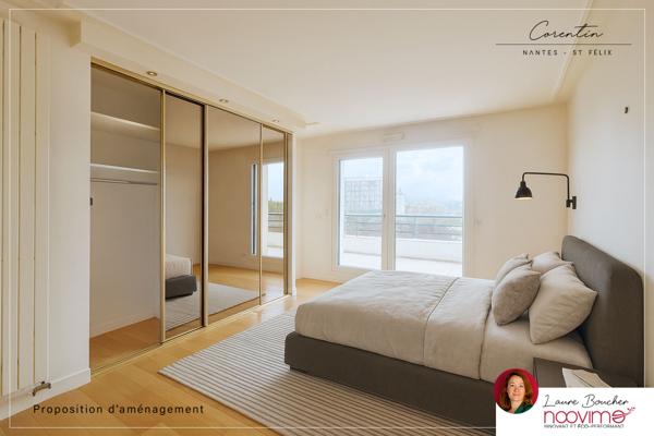 Saint-Félix vue Erdre, 5 pièces 121 m2 dernier étage avec 2 terrasses