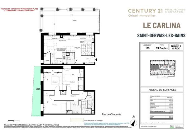 Appartement Duplex à vendre  4 pièces - 100,45 m2 ST GERVAIS LES BAINS - 74