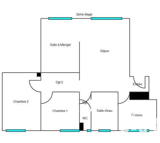 Appartement à vendre 3 pièces 60,08 m² Sèvres