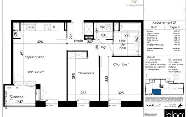 Appartement à vendre    3 pièces • 58,38 m2 Arras