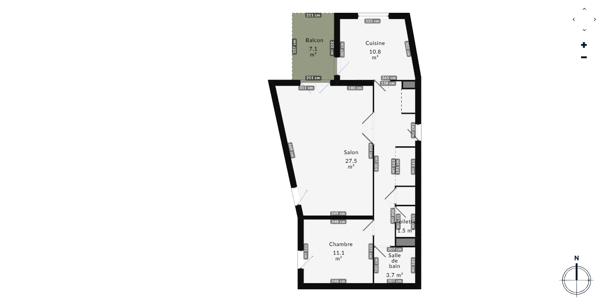 Appartement Angers 2 pièces 61 m² avec balcon Justices