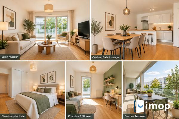 MASSY ATLANTIS – T3 de 60 m² rénové avec terrasse plein sud de 15 m² et parking