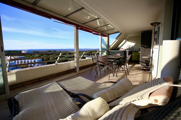 La Grande-Motte (34280) NOUVEAU, RARE, APPART DE 103,27 M2 AU 7 IÈME ET DERNIER ÉTAGE, VUE EXEPTIONNELLE SUR MER ET ÉTANG DE L'OR, PLA