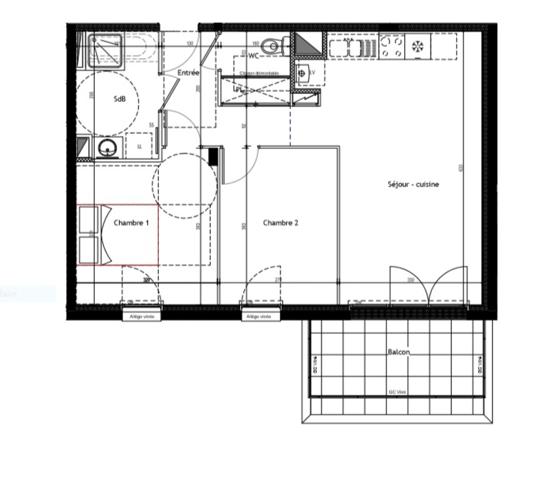 Dpt Loire Atlantique (44), à louer VERTOU appartement T3 de 56,85 M2 avec balcon et parking