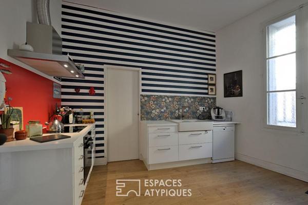 Maison de ville conviviale, extérieur et bassin quartier Carnot