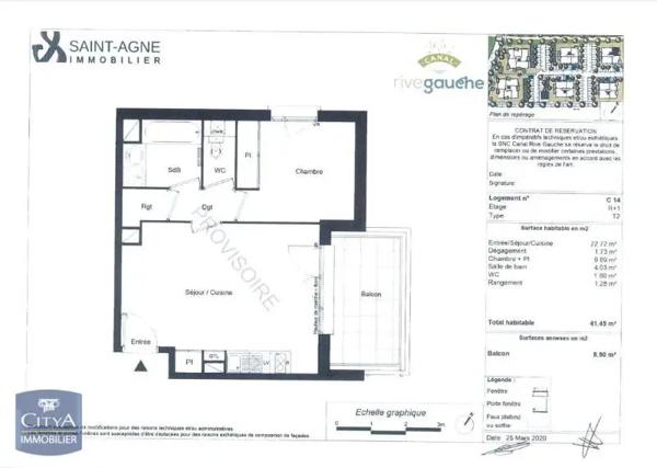 Appartement à louer 2 pièces 41.45m² Lespinasse (31150)