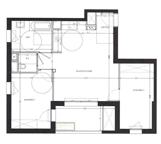 APPARTEMENT T3 59.30M² + LOGGIA 7.70 M²