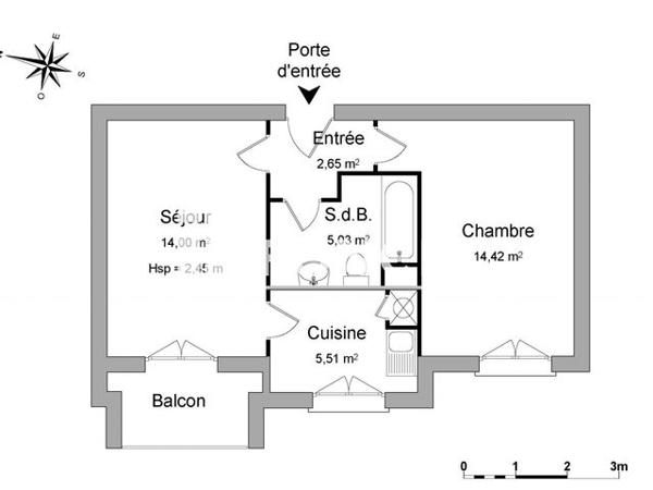 Location Appartement 2 pièces 41.61 m² - 1 RUE DE HAEGEN Saverne 67700