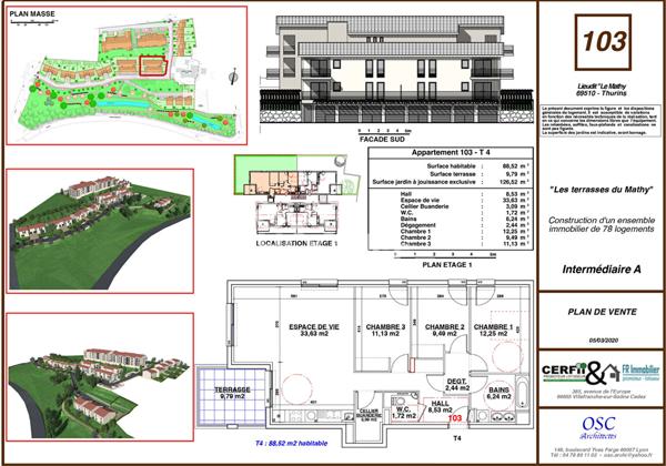 Appartement Thurins 4 pièces 88.52 m2