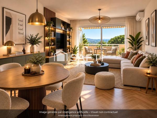 GRASSE SAINT-JACQUES – T2 50 m² – VUE MER – PISCINE