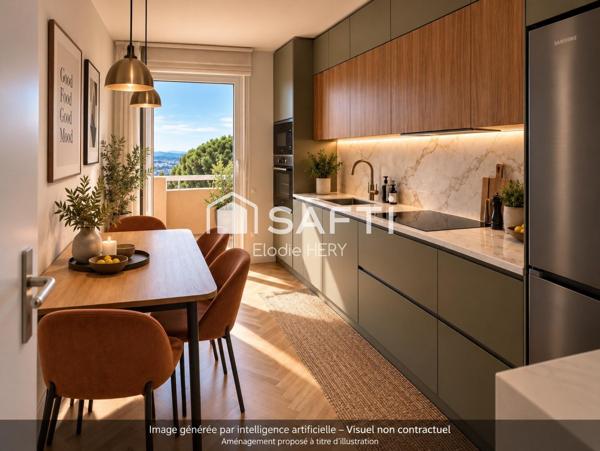 GRASSE SAINT-JACQUES – T2 50 m² – VUE MER – PISCINE