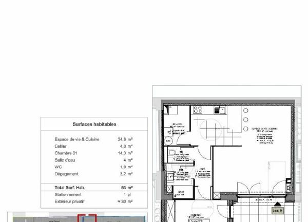 Appartement à vendre    2 pièces • 62,90 m2 Rochefort