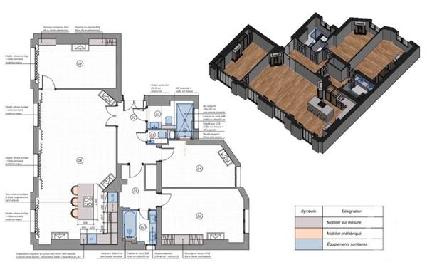 Appartement à vendre  6 pièces - 98,35 m2 PARIS - 75015