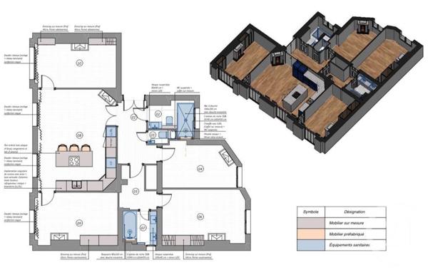 Appartement à vendre  6 pièces - 98,35 m2 PARIS - 75015