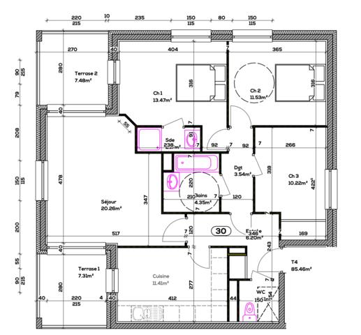 Appartement T4 en duplex avec 2 terrasses à vendre à SEYSSEL (01)