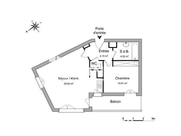 Location Appartement 2 pièces 45.07 m² - 20 AVENUE HENRI IV Meudon 92190