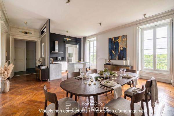 Appartement de caractère avec vue sur la Saône, au coeur de Fareins