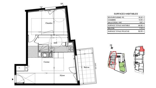 Appartement 2 pièces de 45 m² à Avignon (84000)
