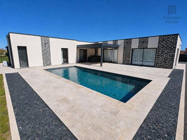CHÂTEAUROUX, LA MARGOTIÈRE, Maison contemporaine de plain-pied, 5 chambres, bureau, piscine, DPE A