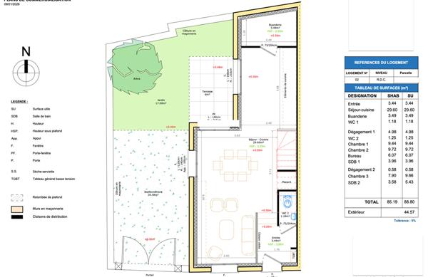 Maison d'architecte Tours 4 pièce(s) 88.8 m2 - Neuf à construire avec stationnement