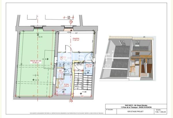 APPARTEMENT TYPE 2 AVEC GARAGE de 30M²