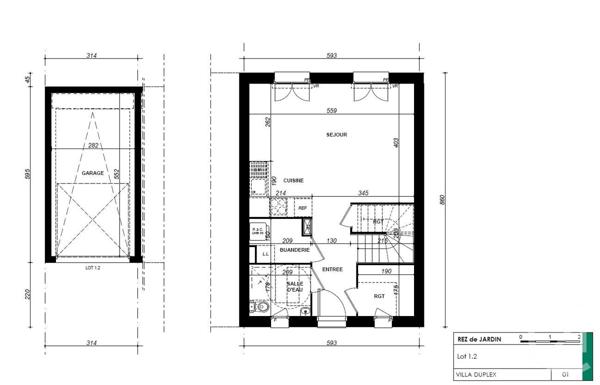Maison à vendre  3 pièces - 69,40 m2 CREPY EN VALOIS - 60