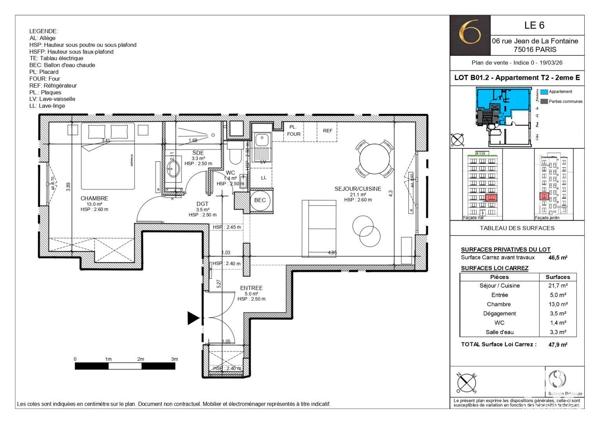 Appartement à vendre 2 pièces 47 m² 