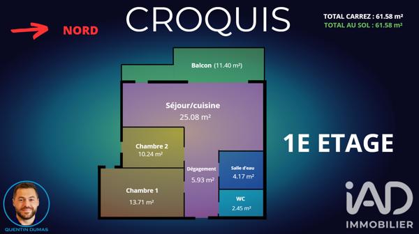 Appartement à vendre 3 pièces 62 m² Saint-Jean-de-Luz