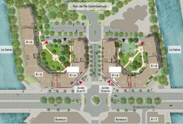 Appt T3 à vendre en nue propriété ISSY LES MOULINEAUX 92, surface hab. 66.70 m2 + balcon + cave + park.