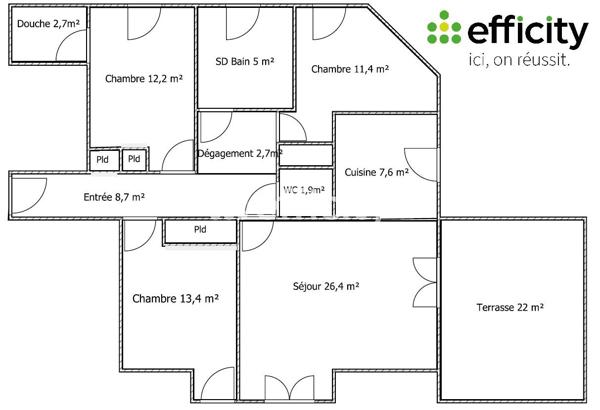 Appartement
         4 pièces
        - 92 m² 270 000 € *
