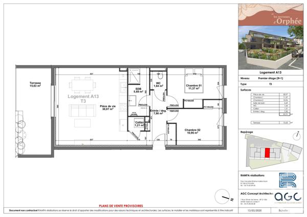 Appartement T3 à vendre  3 pièces - 69,74 m2 SAUZET - 26
