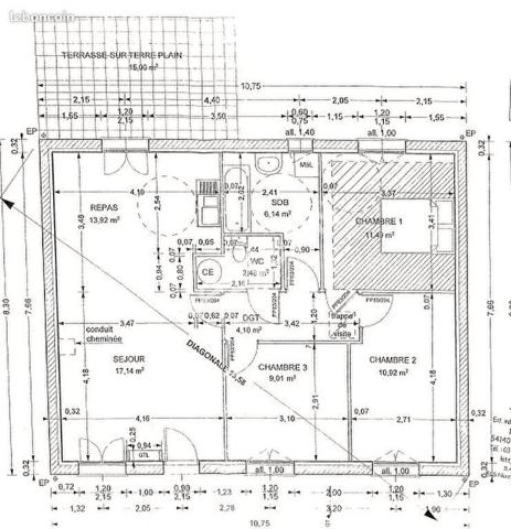 À louer, charmante maison récente de 74,72 m² à Saint Nicolas de Port, construite en 2010,