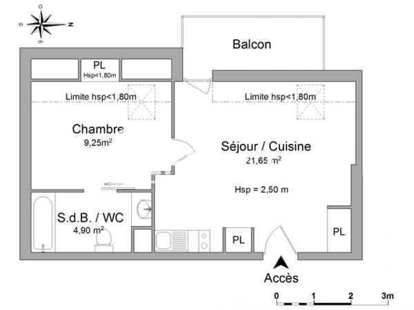 Location Appartement 2 pièces 35.8 m² - 32 RUE FLORIMOND ROBERTET Blois 41000