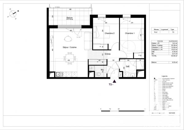 Appartement à vendre 3 pièces 63,96 m² La Rochelle