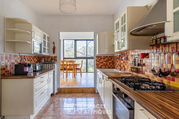 La charmante meulière avec extension et jardin paysagé