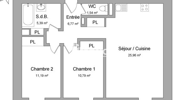 Location Appartement 3 pièces 61.87 m² - Nancy 54000