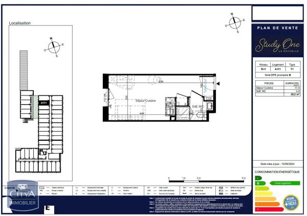 Appartement à louer 1 pièce 20.2m² La Rochelle (17000)