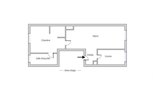 Appartement F2 à vendre  2 pièces - 42,06 m 2   PARIS  - 75012