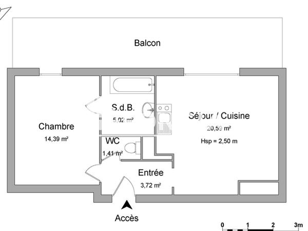 Location Appartement 2 pièces 45.04 m² - CAGE B Marseille 13003