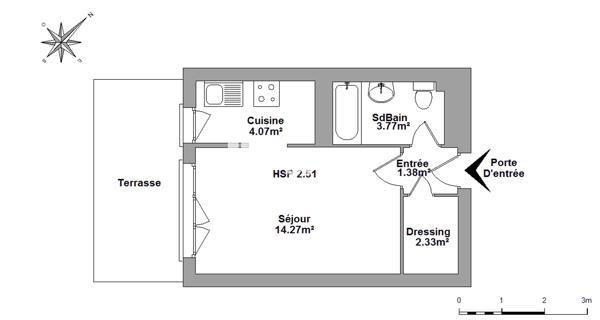 Location Studio 25.91 m² - Nice 06200
