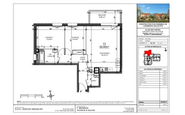 Appartement 3 pièces 64.55 m2