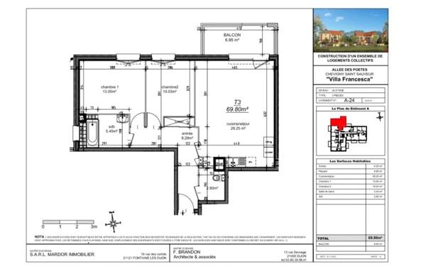 Appartement 3 pièces 64.55 m2
