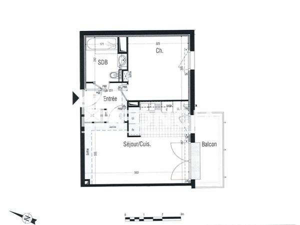 Location Appartement 2 pièces 42.7 m² - 27 ROUTE DE BONSECOURS Rouen 76000