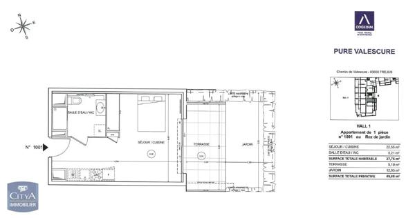 Appartement à louer 1 pièce 27.76m² Fréjus (83600)