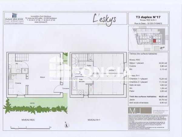 Location Appartement 3 pièces 60.93 m² - 16 RUE DU DEES Eysines 33320