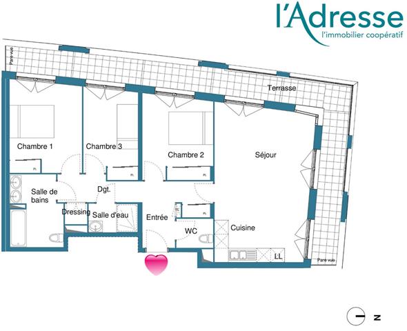 RARE !! Appartement Noisy-le-grand 4 pièce(s) 81 m2