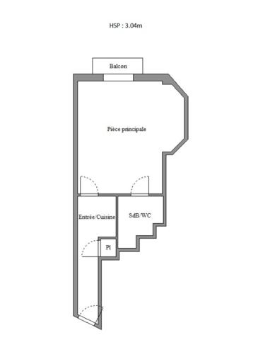 Entre Madeleine et Opéra – Studio 25,62 m² + balcon